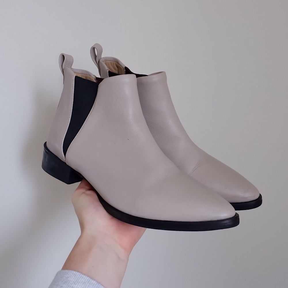 POPPY BARLEY PEBBLED LEATHER ANKLE BOOTS